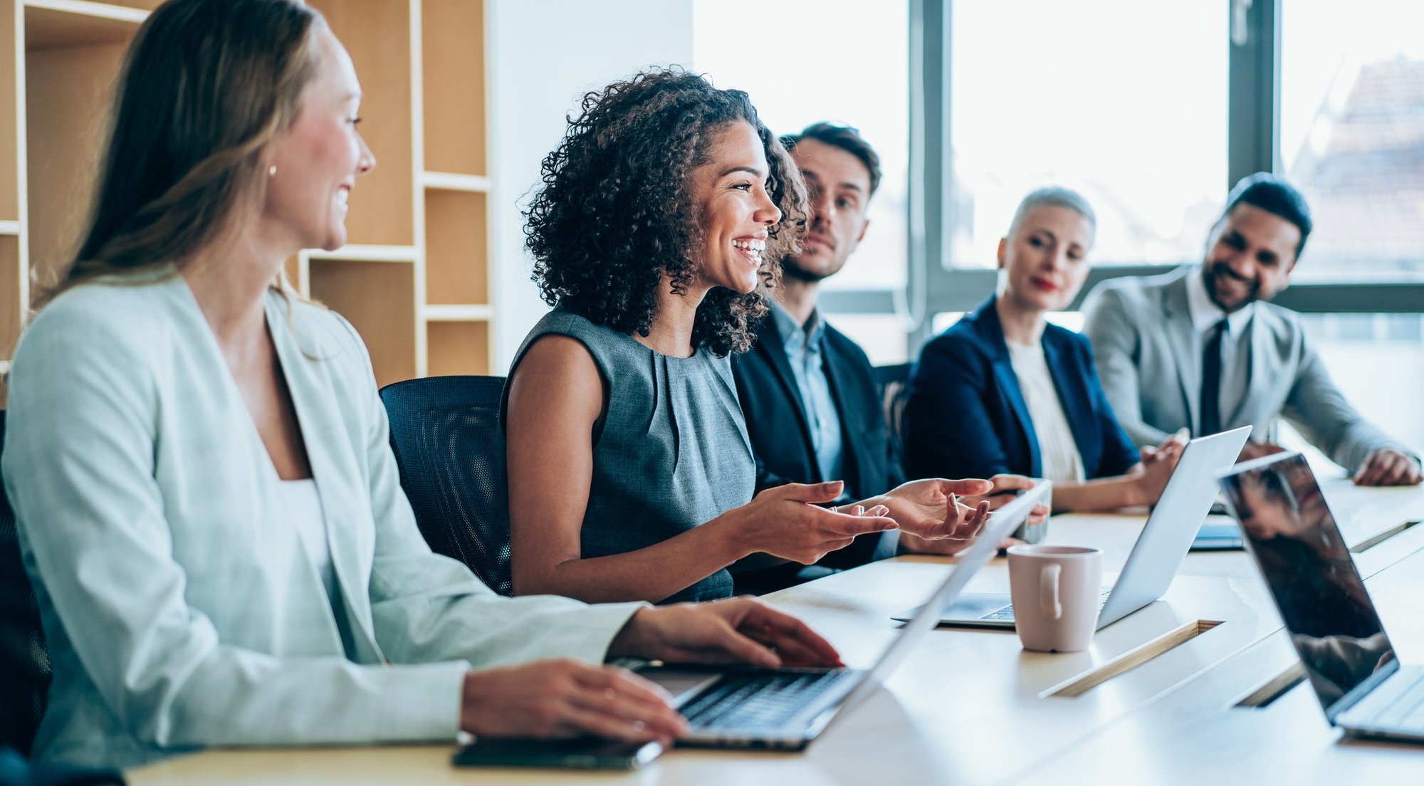 business people at conference table