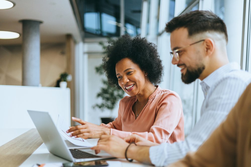 business people working at laptop