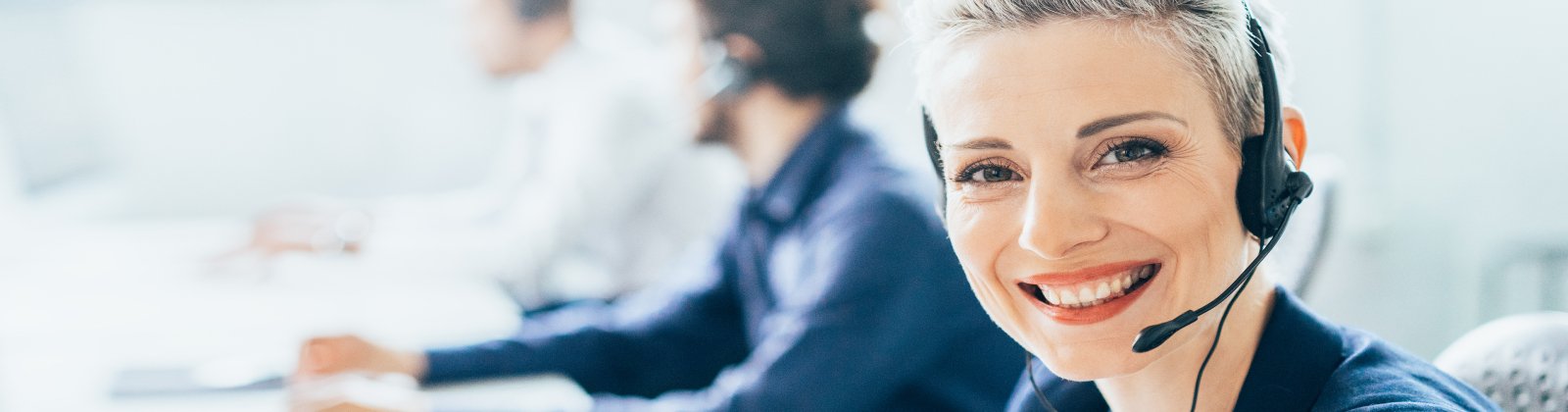 woman on headset