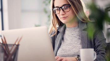 woman on computer