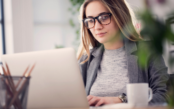 woman on computer