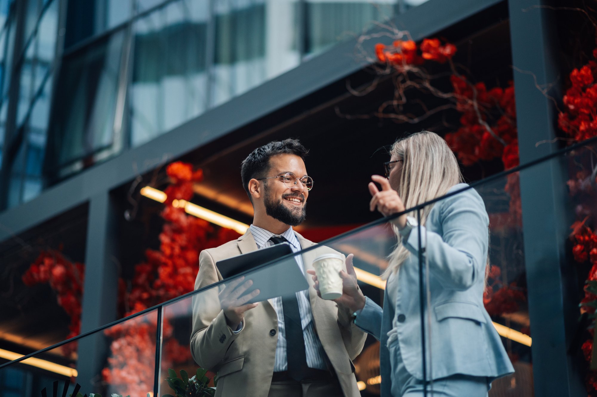 Professionals Outside Talking