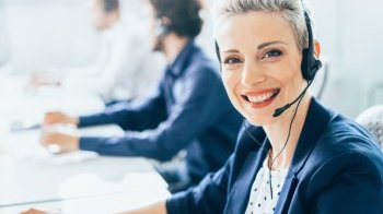 woman on headset