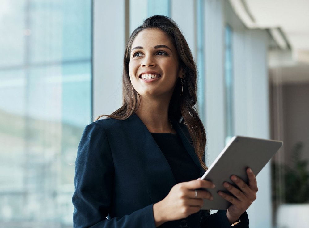 professional woman with tablet